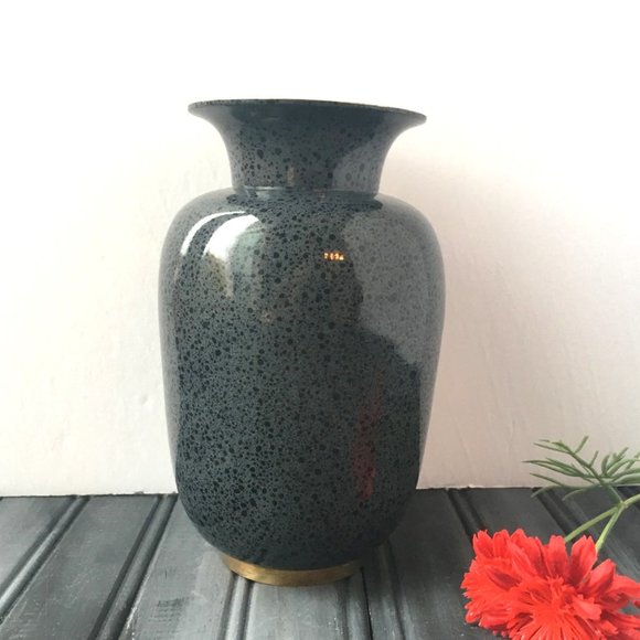 Brass Enamel Vase - Picture 4 of 7